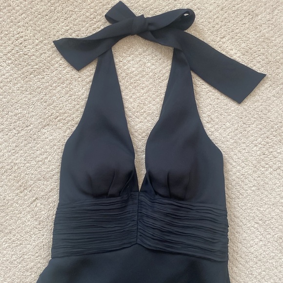 LYNDIA Midi Black Dress Size 2 Tie Neck Open Back Cocktail Party New Years - Picture 2 of 12
